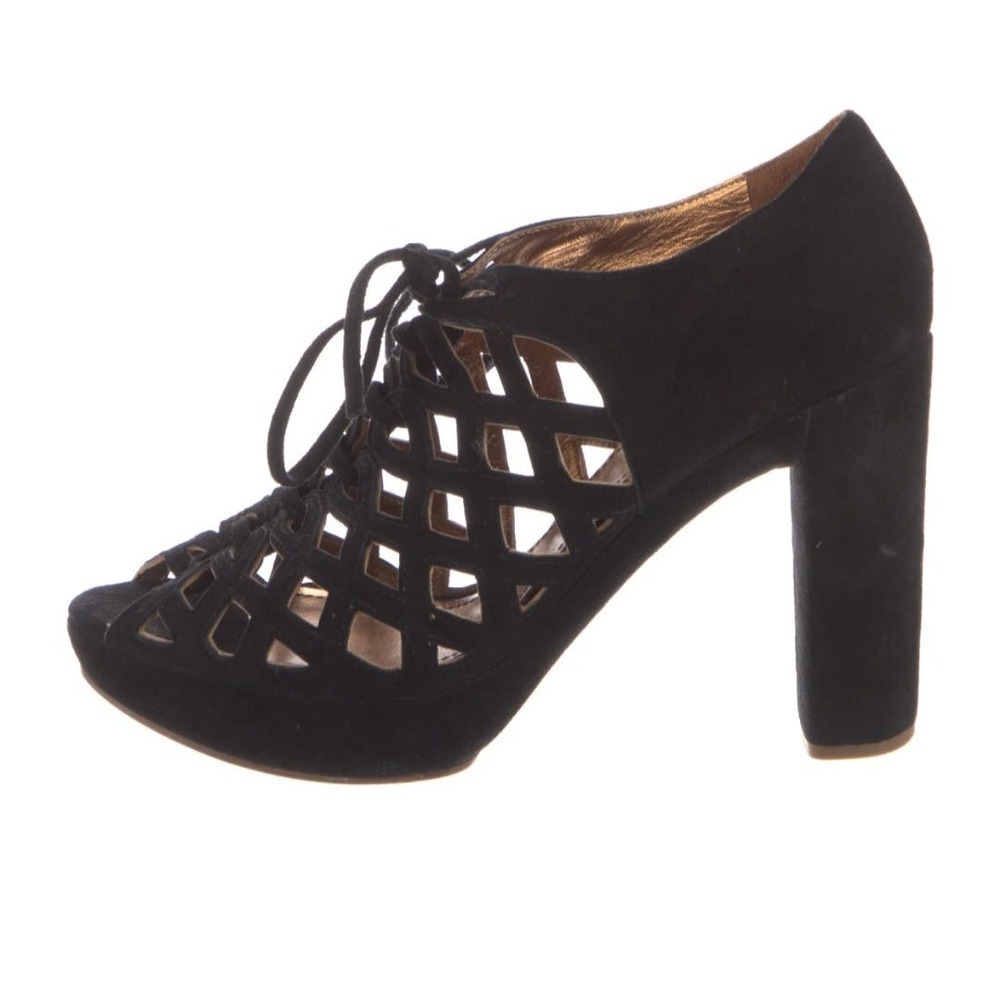 SEE BY CHLOÉ Suede Cutout Accent Pumps Sz 8 EU 38